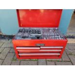 A Clarke tool chest with original tools, 53 x 26 x 32cm