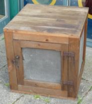 A 20th century pine and mesh meat safe, 59 x 59 x 61cm