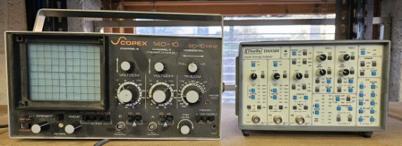 A Scopex 14D-10 oscilloscope and a Thurlby DSA 524 digital storage adapter, cables All electrical