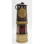 An Hailwoods of Leeds England, brass miners lamp, type 01 No 567, 25cm tall.