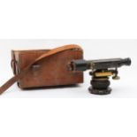 A theodolite by E.R. Watts & Son, London, serial No 17083, 20 x 11 x 9cm, in leather carry case