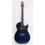 A Tanglewood Odyssey electro acoustic guitar, model no TMO-7CGS STBL, soft case.