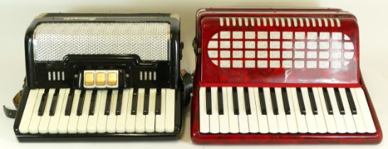 A 1950s/60s cased Sorrento piano accordion, an Alvari piano accordion . (3)