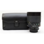 A Tamron 500mm f8 mirror lens, canon fit, with storage case, strap, tri-pod mount and manual,