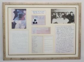 A framed collection of Stuart Sutcliffe 'The Beatles Era' memorabilia, Ltd edition 196/4,995,