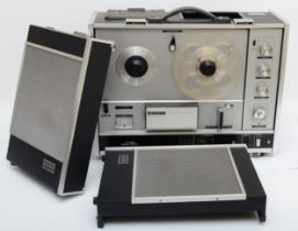 A Sony TC-540 solid state reel to reel player, with detachable speakers