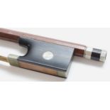 Dodd, a violin bow, the octagonal body with white metal adjuster, ebony and mother of pearl frog,