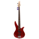 A Yamaha RBX17 bass guitar, bolt on neck, red colourway, gloss finish, 26 inch neck
