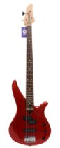 A Yamaha RBX17 bass guitar, bolt on neck, red colourway, gloss finish, 26 inch neck