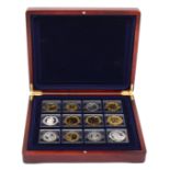 The Millionaires Collection, a cased set of thirty six commemorative silver proof coins.