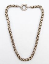 A silver wheat link chain, 54cm, 97gm.