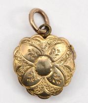 A Victorian locket with chased floral and scrolling detail, 1cm.