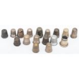 Two Charles Horner, thimbles Chester, various dates five halmmaked, nine unhallmarked and a metal
