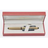 Sheaffer, a boxed gold plated fountain pen, 13.5cm.