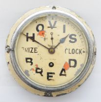 A Hovis bread company 8 day wall clock, 20cm.