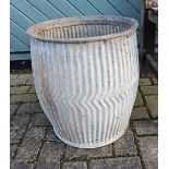 A galvanised washing dolly tub, height 48cm