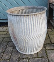 A galvanised washing dolly tub, height 48cm