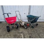 a Little Wonder petrol deluxe garden edge trimmer, Briggs and Stratton engine, an Earthway ev-n-