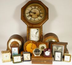 A collection of mid 20th century and later clocks, to include mantel clocks, carriage clocks, desk