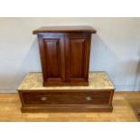 A Victorian mahogany cabinet with slide, 79 x 73 x 47cm, together with a mahogany converted wardrobe