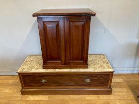 A Victorian mahogany cabinet with slide, 79 x 73 x 47cm, together with a mahogany converted wardrobe