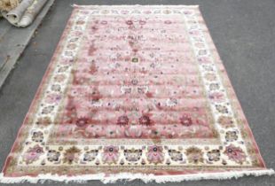 A Fibressa cream and pick ground floral carpet, 280 x 420cm, ex stock.