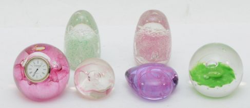 Caithness, four glass paperweights to include 'sentinel','true hearts', 'moon crystal', one set with