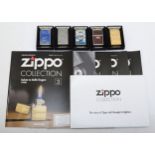 Five Zippo cigarette lighters, boxed as new condition.