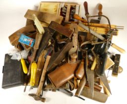 A collection of early 20th century and later carpenters hand tools, in three boxes. (3)