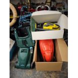 A McGregor electric lawn mower, a Flymo Easyglide 300 lawn mower and an Electrolux Enviro Steamer