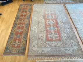 An Ikea Turkish Milas wool carpet, 200x300cm , together with a wool runner, 290x80cm. (2)