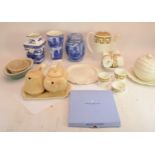 A collection of ceramics and glassware to include a Wedgewood coffee set, a 1950s coffee & tea pot