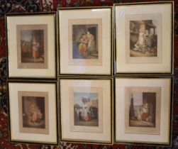 A set of twelve engravings by E. Stodart to include @A new love song, only a halfpenny apiece',