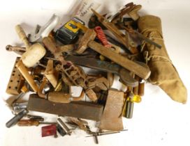 A collection of early 20th century and later carpenters hand tools, in four boxes. (4)