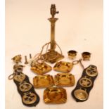 A collection of brassware, circa mid to late 20th century to include horse brasses, ashtrays, a