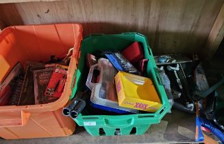 A shelf of tools, many unused.