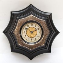 Ansonia clock co., an early 20th century ebonised eight day desk clock with a silver border, W & Co