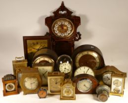 A collection of mid 20th century and later clocks, to include mantel clocks, carriage clocks, desk