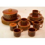 A set of Hornsea Pottery dinner ware comprising of six dinner plates, six medium plates, six tea