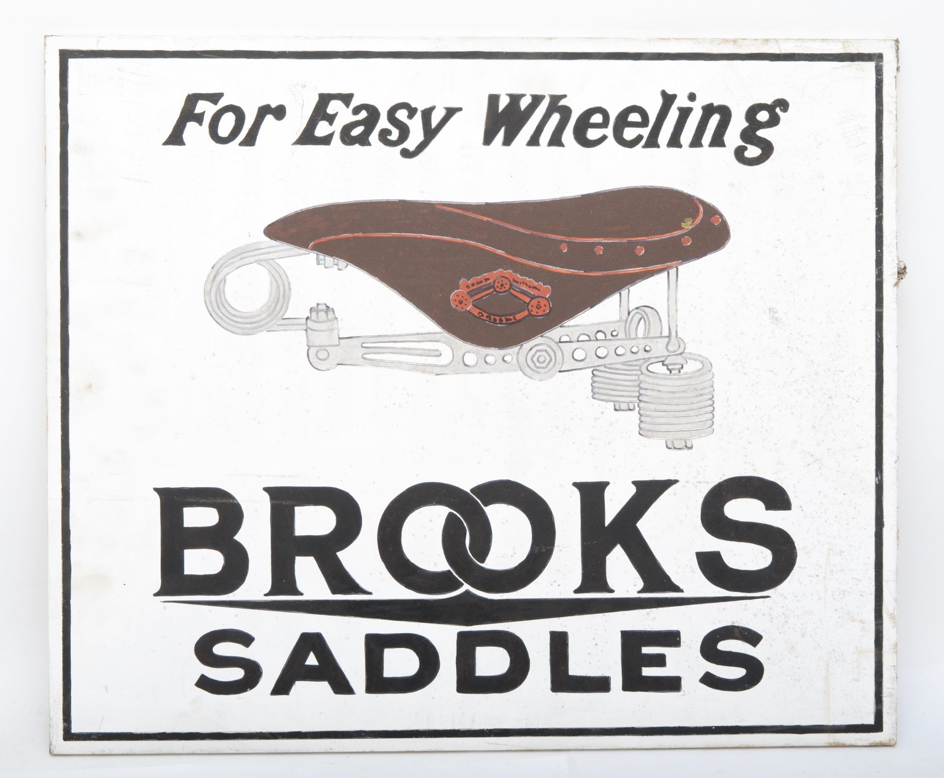 A painted MDF Salmson sign, 80 x 62, a Rudge-Whitworth sign 60 x 47cm and a Brookes Saddles sign, 50 - Image 6 of 7