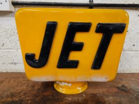 A plastic JET petrol pump globe, repaired