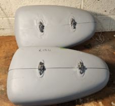 A pair of Velocette LE Vogue oval boxes.