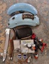 A Kawasaki BJ250 Estrella front and part rear mudguard and other BJ used spares