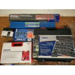 A Draper Expert radiator pressure test kit and other tools, unused