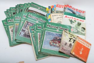 A large collection of assorted mid 20th century racing and other automobile magazines mainly