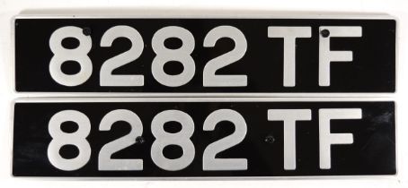 Cherished number plate 8282 TF, on retention, buyer to pay for the transfer