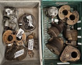 Various British cylinder heads and barrels.