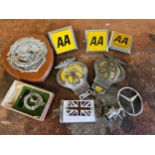 Five AA bumper badges and other automobilia