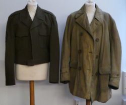 A large American World War II jeep jacket together with a Canadian World War II jacket, complete