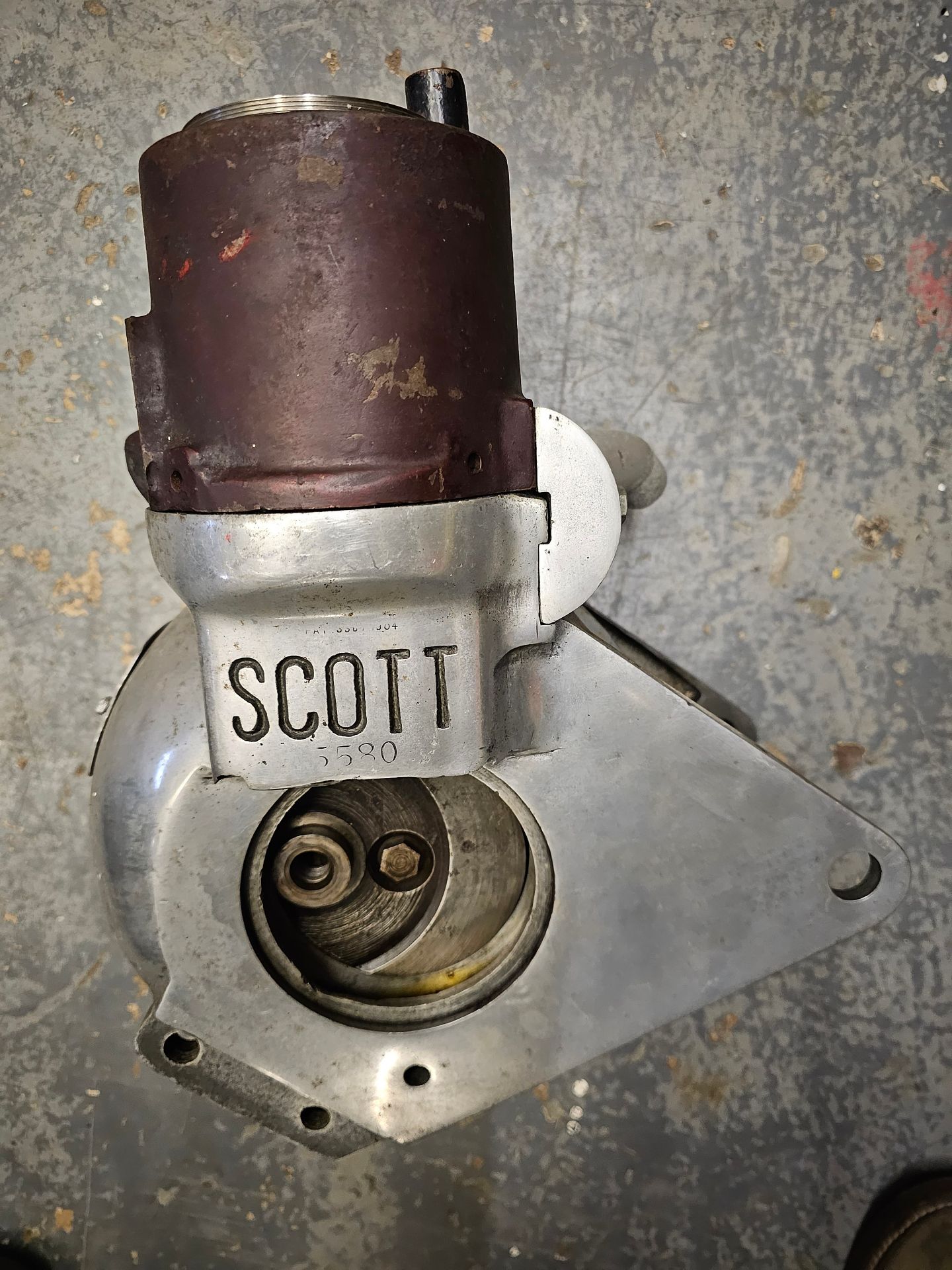 A Scott engine, No 5580, with barrels and crank.